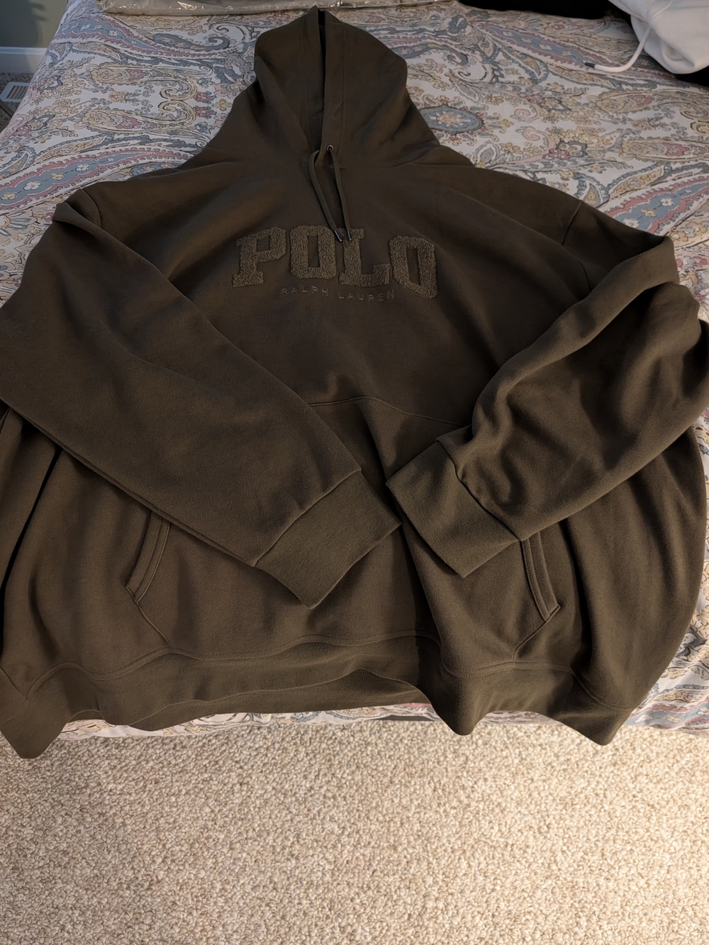 Polo by Ralph Lauren Men's Olive Green Hoodie Sweatshirt